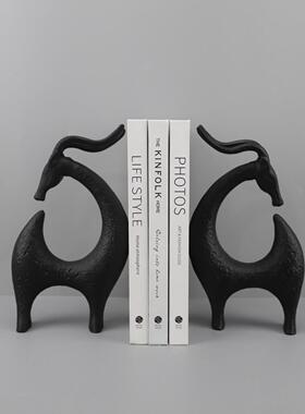 欧式创视意铸铁小鹿书挡件房书房0975客厅摆卧室玄关电柜样板家居