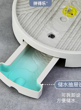 花盆托盘带轮移动底座接水花盘底花架垫底塑料花盒滚轮万向轮圆盘