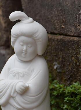 正品件创意陶瓷仕女桌面摆新中式线香格香插托盘 禅意风家居装饰
