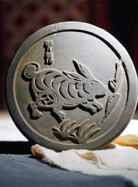 龙年十二生肖仿古建筑瓦当秦汉砖拓印传拓片研学工具模板书房摆件