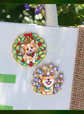 卡通柯基胸针可爱少女日系潮男女个性徽章别针领针包包配饰