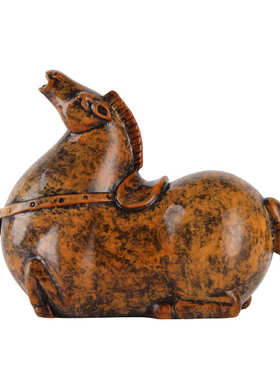 厂家直销黄铜摆件《盛世唐马》铜工艺品居客厅书房生肖马礼品摆件