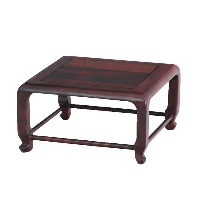 Ebony solid wood Ming style square table vase antique ornaments porcelain teapot bonsai jade base heightened wooden holder