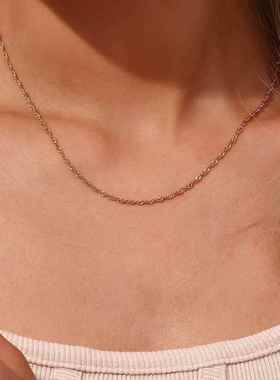 Exquisite Gold Plated Stainless Steel Thin Chain Necklace fo