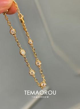 源头定制！钛钢k金泡泡闪钻手链女轻奢高级感时尚手环不掉色手饰