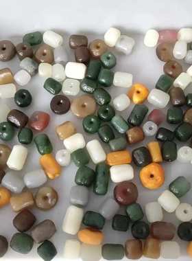 和田玉随型老光珠可diy可直接佩戴工厂直销直播拿货缅黄南红珠子