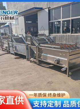 全自动果蔬清洗机土豆大姜清洗吹干机清水笋气泡喷淋清洗机