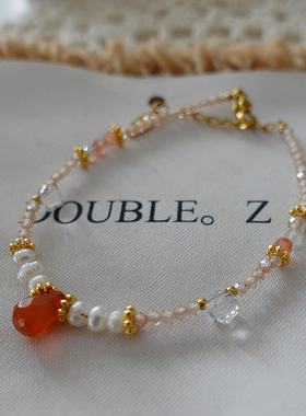 碧玺秋虎眼串珠项链高级毛衣项链