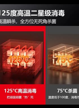 德玛仕茶杯消毒柜小型办公室功夫茶具杯子专用烘干一体家用碗柜