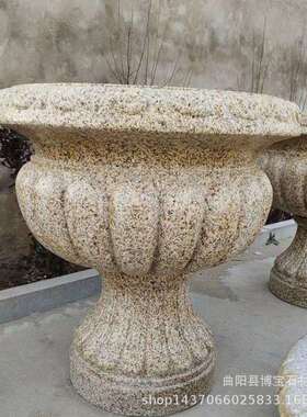 公园石雕花盆花岗岩种花花钵容器绿化石材景观雕塑小品厂家