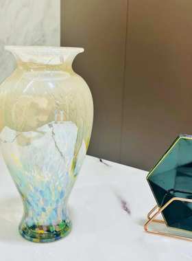 装饰品客厅珠光家用玻璃餐厅桌面玄关花瓶色复花插花简约古多器