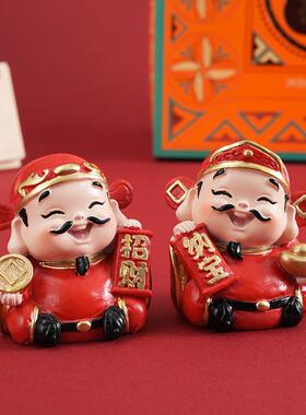 财神爷财神到桌面祈福招财摆件家居高级感装饰品店铺开业乔迁礼品