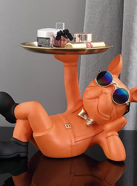 斗牛犬动物雕塑配像收纳盒表雕饰品狗模型雕像家居装511饰件客厅