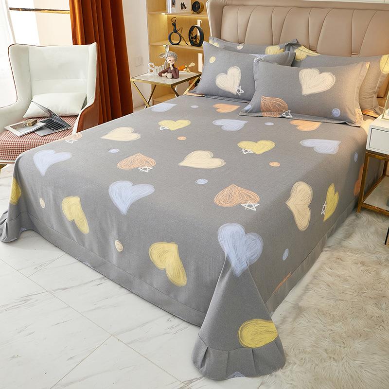 秋冬厚磨毛床单纯棉单人宿舍双家加用圆角吊边床单床AY-2025-上用 - 图0