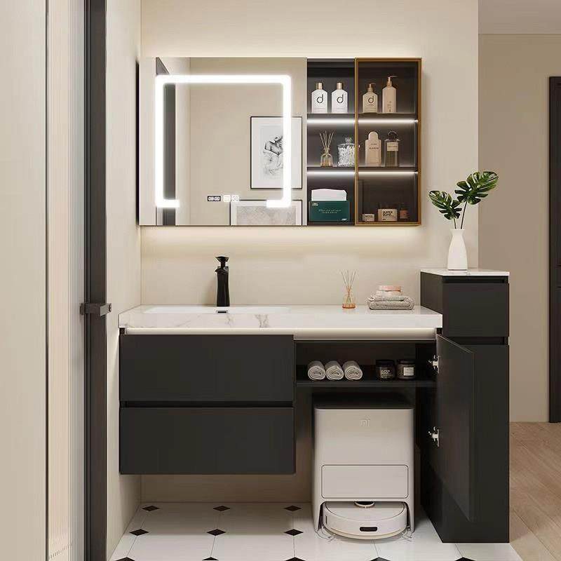 岩板陶瓷无缝盆扫地机器人浴室柜卫生间洗漱台洗手洗脸台盆柜组合,淘宝优惠券,粉丝福利购,淘宝优惠卷