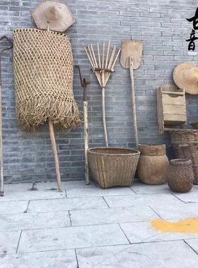 民俗怀旧农耕文化老物件老木犁木耙老农具农家院影视道具装饰摆饰