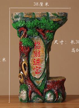 正品假山流水生财摆件泉中家居桌面摆放装 饰树脂创喷意乔迁开式