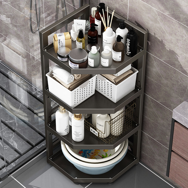 Bathroom floor corner storage rack Washing table Multi-layer washbasin rack Bathroom corner storage basin bucket storage rack