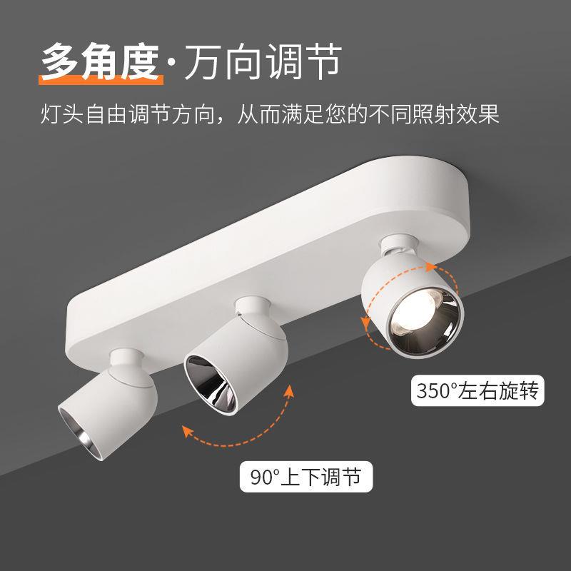 Surface-mounted anti-glare double-headed three-head spotlight folding ceiling downlight adjustable angle photography balcony restaurant LED light