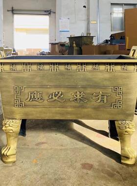 大型香炉寺庙铸铁镀锌版合制长方形室内家用供佛插香炉大祠堂香炉