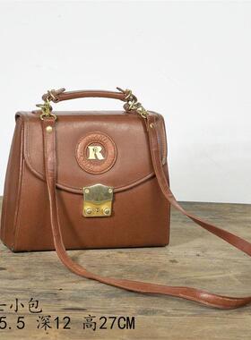 民俗怀旧80年代公文包手提包摆件老皮革提兜皮包老物件收藏装饰