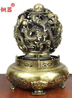 玉卓铜器纯铜路路通铜龙珠工艺品装饰铜九转干坤鼎