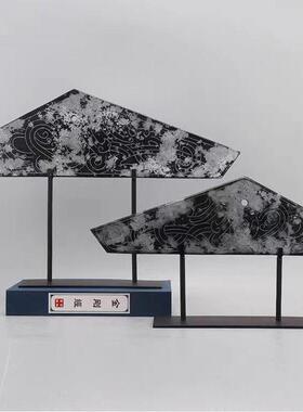 新中式建筑门楼凉亭禅意凤鸟雕刻摆件样板间售楼处酒店玄关装饰品