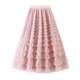 Mesh ruffled temperament skirt women's spring and autumn new style lady long skirt slimming cake skirt customization