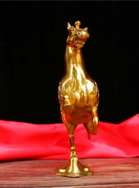 黄铜马玄关摆件 生肖马铜马踏飞燕摆饰 家居办公室招财马开 业礼