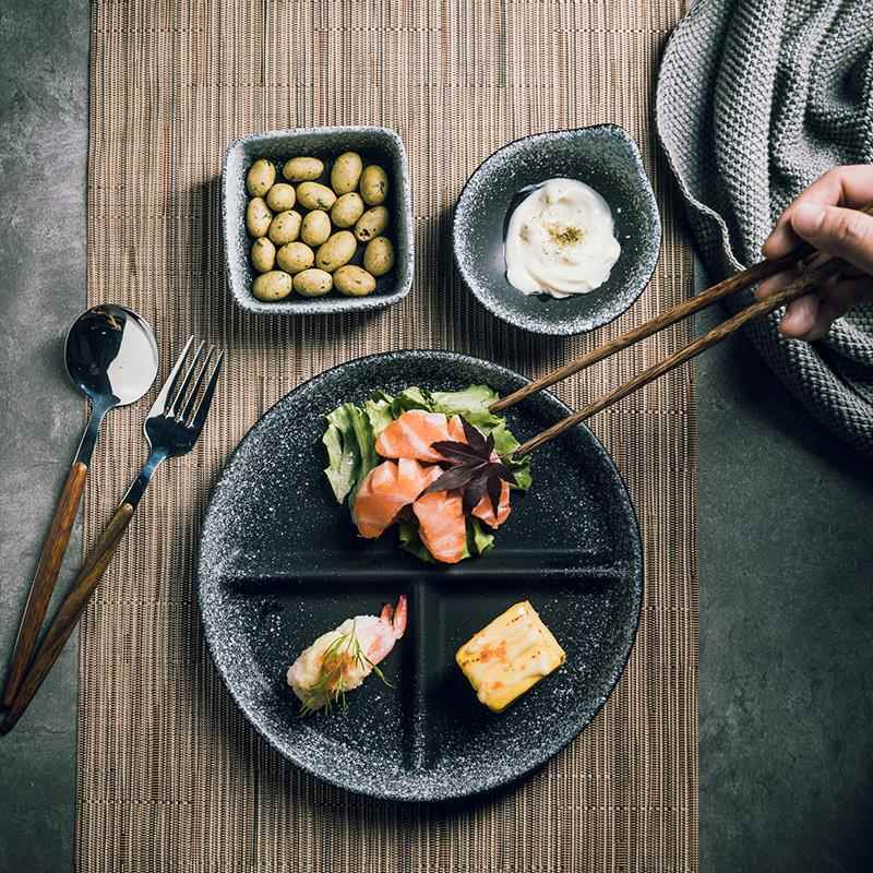 三格分格餐盘分隔减脂专用家用月子餐具一人食大人食堂打饭快餐盘