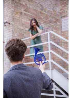 【现货】2024升级款老爸老妈浪漫史树脂蓝色圆号乐器礼物摆件