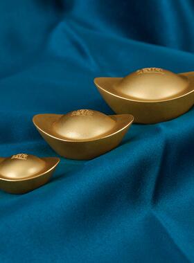 一锭发财黄品铜件《真金元宝20065》黄铜金元居宝客厅玄关家饰摆