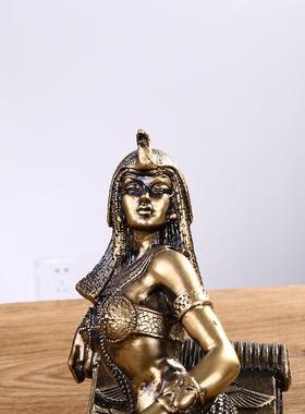 客厅柜子摆件高级感欧式新款复古睡美人仿铜树脂工艺品客厅家居饰