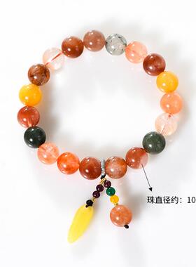 天然五福多宝手链10mm单圈夏天DIY小众设计简约手工编织手串