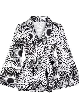 Love cardigan tie women's lantern sleeve collar jacket