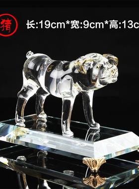 水晶猪摆件招财家居摆设客厅玄关电视客厅家居书房工艺装饰品摆件