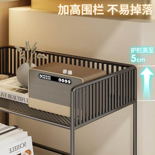 桌下置物架书桌旁小书架可移动书包书本收纳落地办公桌边书柜带轮 - 图1