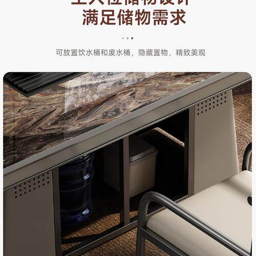 奢石岩茶台轻奢现代桌感家用办公体茶板椅组合烧水泡AEH茶一茶几 - 图3