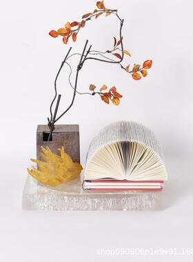 新中式脂树方托盘组合摆形件PZ870设窗样板房售楼处飘茶几茶室软