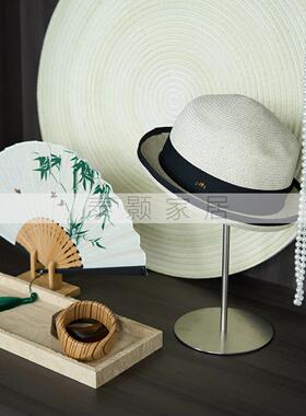 样板房衣帽间摆件新中式旗袍简约式收纳盒装饰品陈列道具