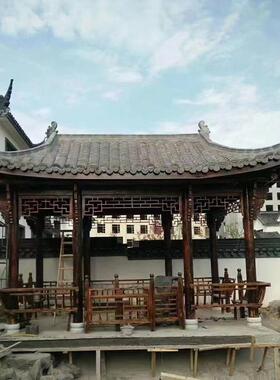 厂家供应古建水榭亭水榭长廊仿古戏台庭院园林走廊水榭仿古回廊