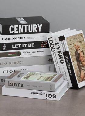 现代假书装饰斯堪的纳维亚风格简单易懂豪华人工书装饰书道具书箱