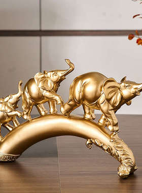 新中式大象摆件轻奢高档客厅茶几酒柜电视柜茶室办公室桌面装饰品