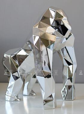 现代简约绒面猩猩小泰山装饰样板房售楼处酒店客厅酒柜软装工艺品