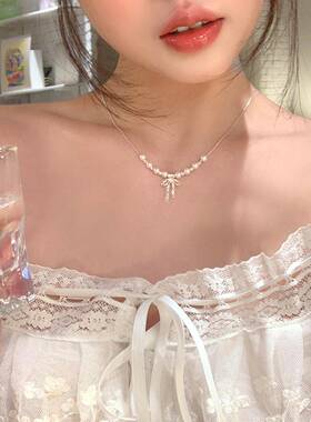 法式蝴蝶结项链女生韩系ootd