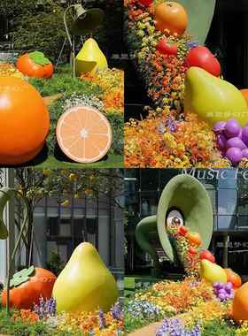 玻璃纤维彷真水果榴莲草莓柠檬葡萄牛油果凤梨雕塑店铺门头装饰摆