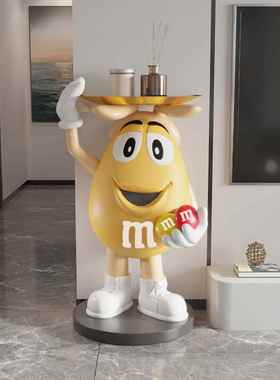 高档mm豆客电艺术轻奢厅大型视柜沙发人边床头置物架落地软装饰品