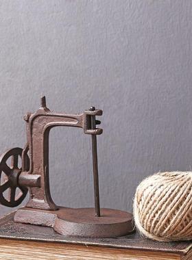 美式乡村橱窗陈列道具装饰摆件 复古怀旧缝纫机铸铁绕绳器