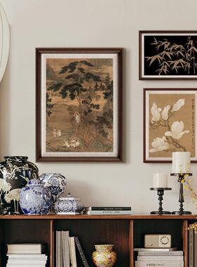 宋氏美学中古风客厅组合装饰画高级感卧室挂画新中式玄关柜壁画