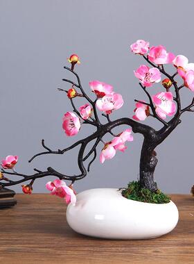 中式仿真梅花枝腊梅假花干花桌面摆设家居客厅玄关装饰花花艺摆件